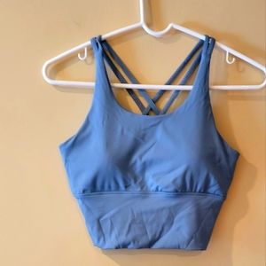 Medium teal blue sports bra